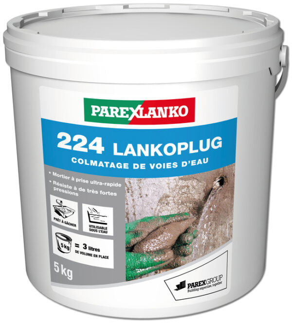 Pot 5kg Mortier colmatage eau 224 LANKOPLUG
