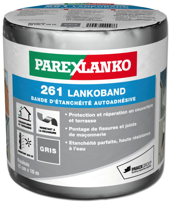 Rouleau Bande étanchéité 10cmx10m 261 LANKOBAND GRIS