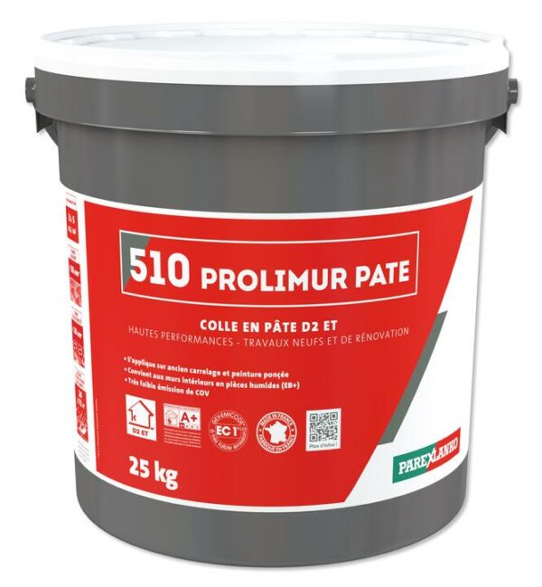 Pot 25kg Colle à carrelage murale 510 Prolimur pate gris