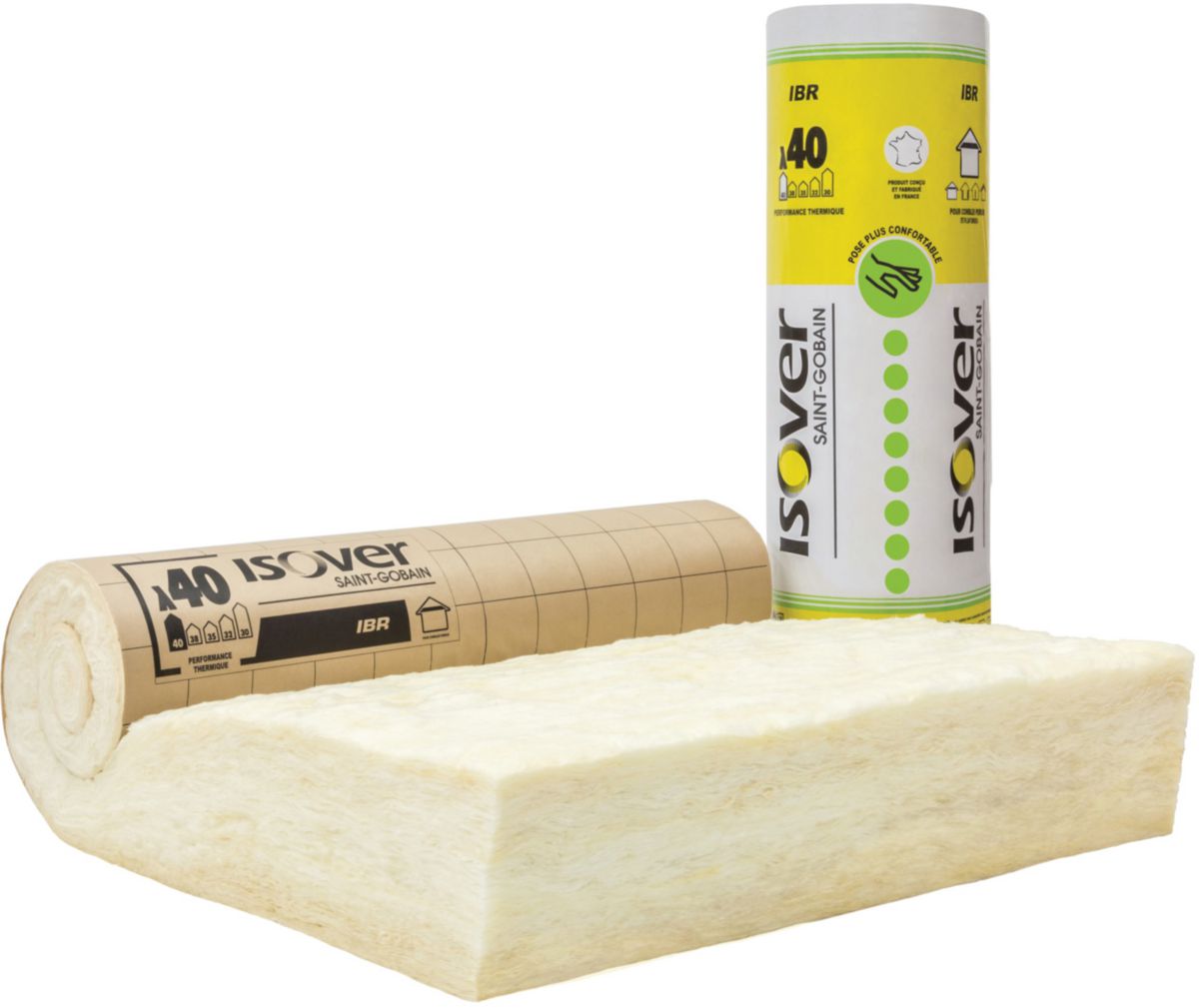 Rouleau laine de verre IBR revêtu kraft 300mm R 7.50