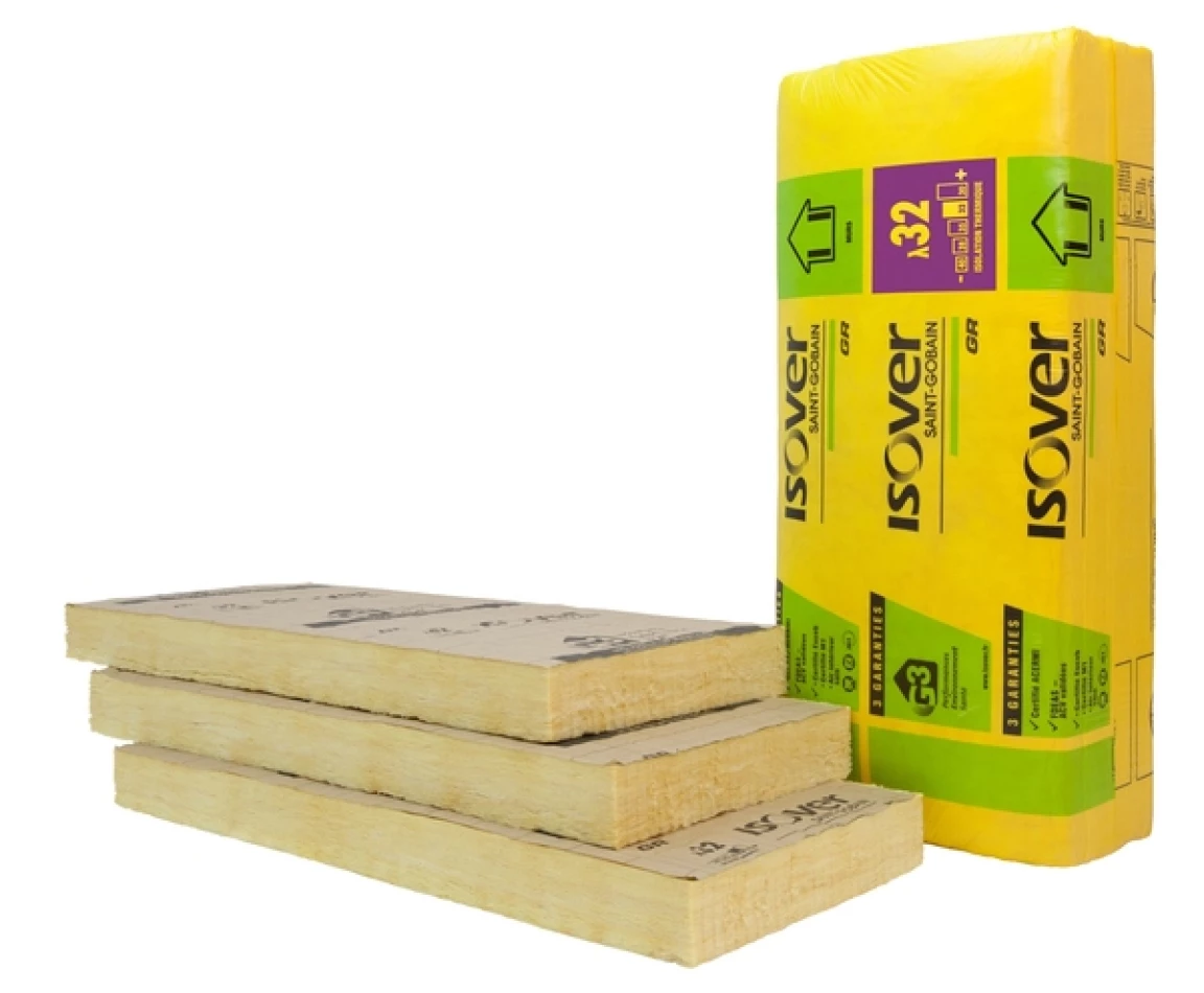 Panneau semi-rigide laine de verre GR 32 revêtu kraft 140mm R 4.35