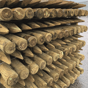 Piquet pin traité CL4 vert diam 100 long 1m50