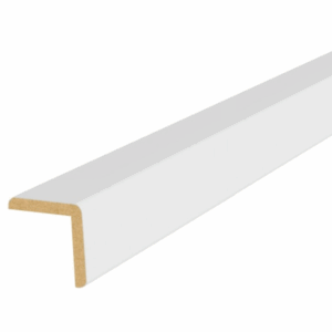 Baguette d'angle MDF revétu papier blanc 28x28 Long 2m40