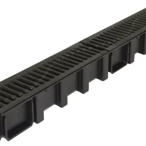Caniveau PEHD noir grille fonte larg 129 classe B125 Nicoll CAL10BF