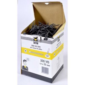 Boite de 500 vis plaque de plâtre lg 55mm