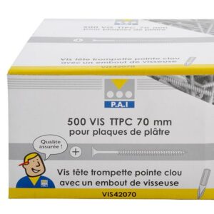 Boite de 500 vis plaque de plâtre lg 70mm