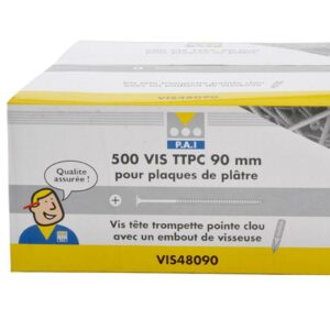 Boite de 500 vis plaque de plâtre lg 90mm