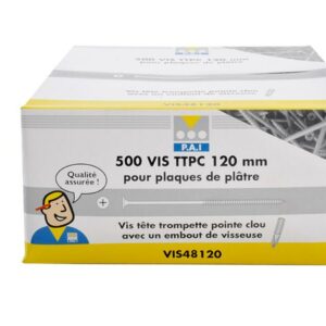 Boite de 500 vis plaque de plâtre lg 120mm